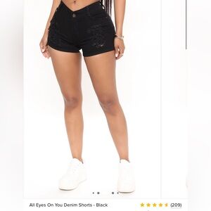 Fashion Nova Black Distressed Denim Shorts